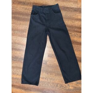 Baserange Black High Waist Wide Leg Jeans Button Fly Organic Cotton M
